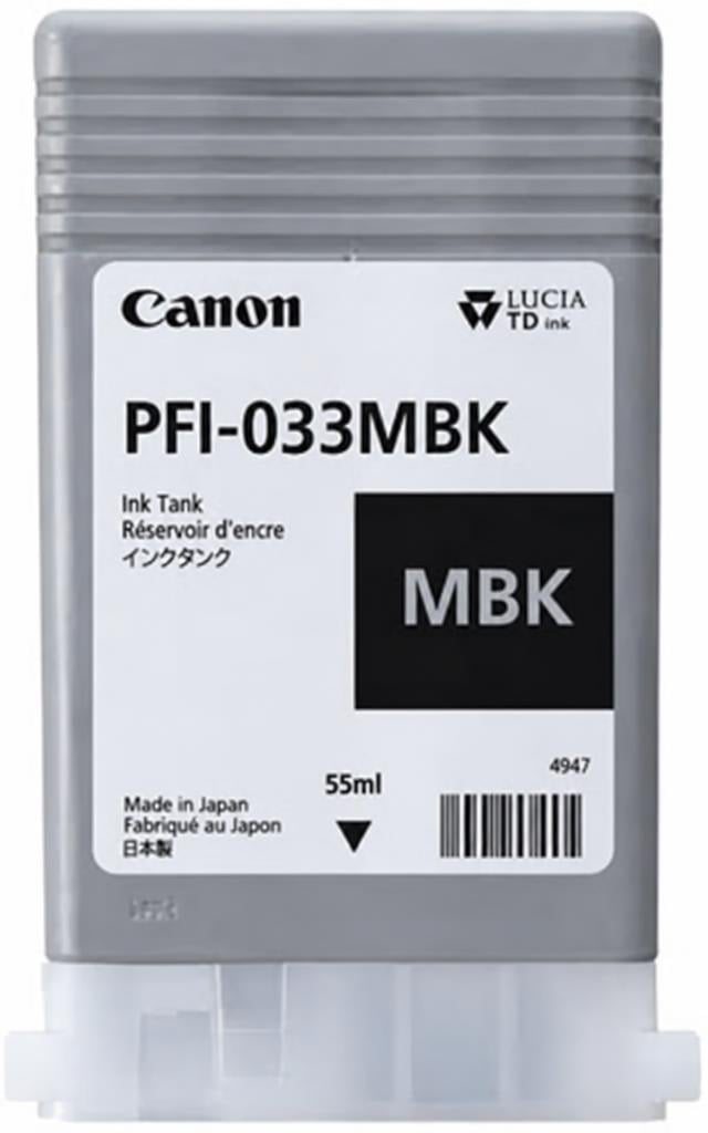 CARTUCCIA CANON 7476C001 PFI-033MBK 55ml Neromatt Plotter TM500/600 CARTUCCIA CANON 7476C001 PFI-033MBK 55ml Neromatt Plotter TM500/600
